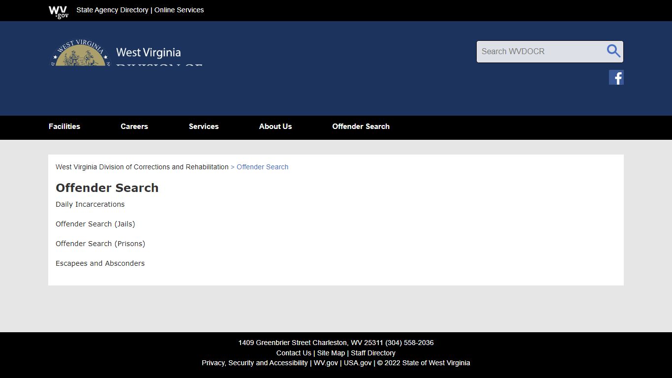 Offender Search - West Virginia